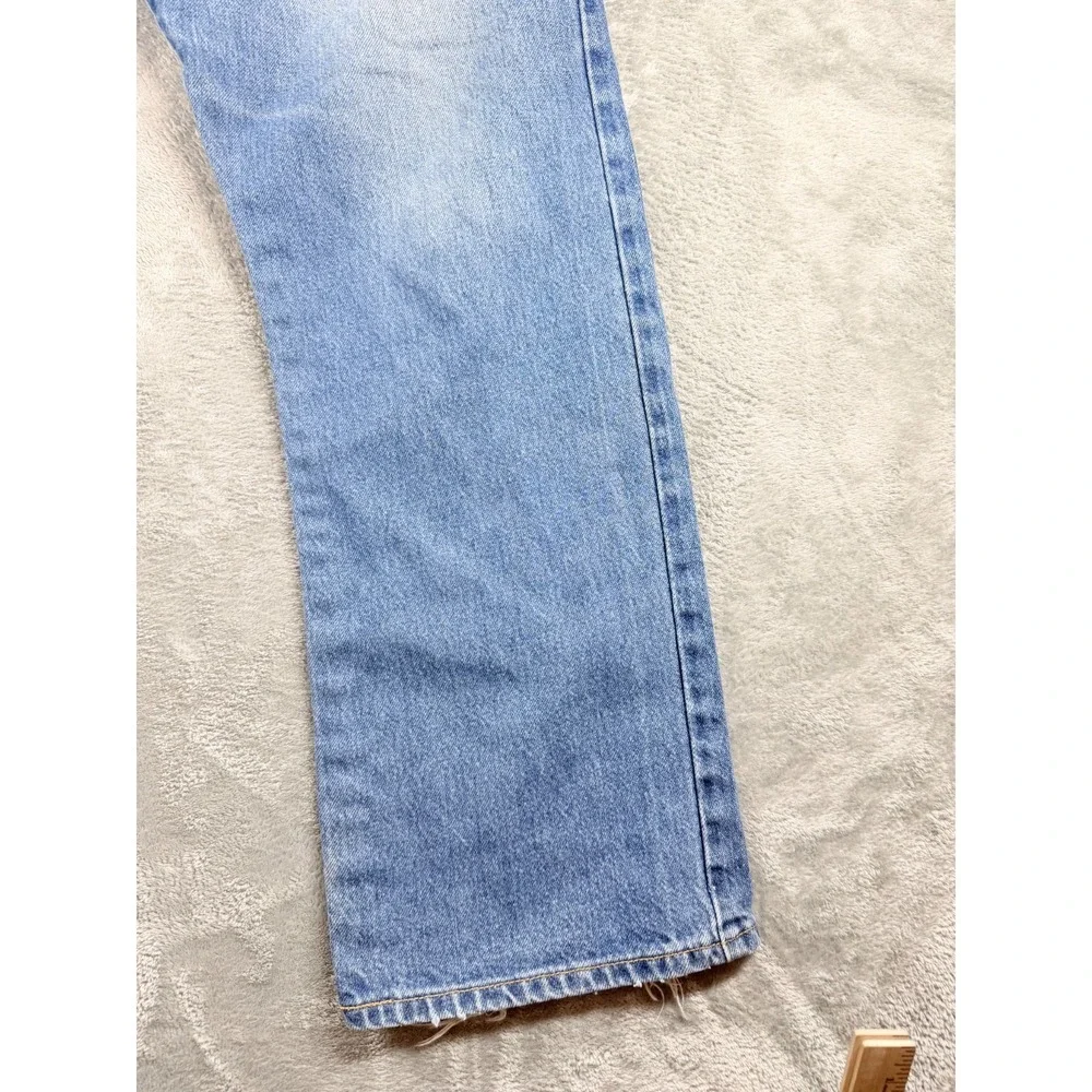 Vtg Levis 517 Boot Cut Jeans 38x30 Light Wash USA Made Distressed